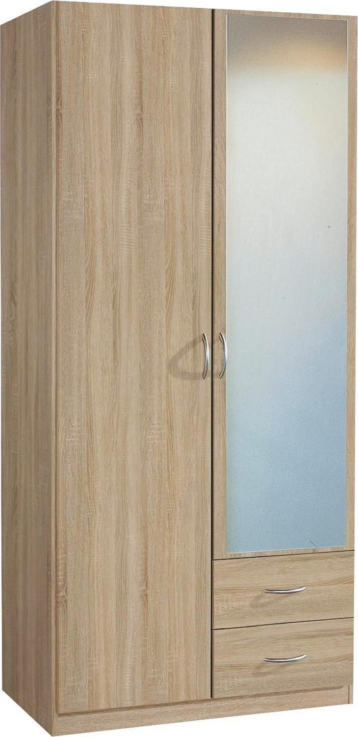 DREHTÜRENSCHRANK in Sonoma Eiche  - Silberfarben/Sonoma Eiche, Design, Holzwerkstoff/Kunststoff (91/197/54cm) - Boxxx