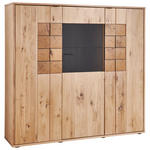 HIGHBOARD 139,1/133,7/37,4 cm  in Alteiche  - Alteiche/Anthrazit, KONVENTIONELL, Glas/Holz (139,1/133,7/37,4cm) - Linea Natura