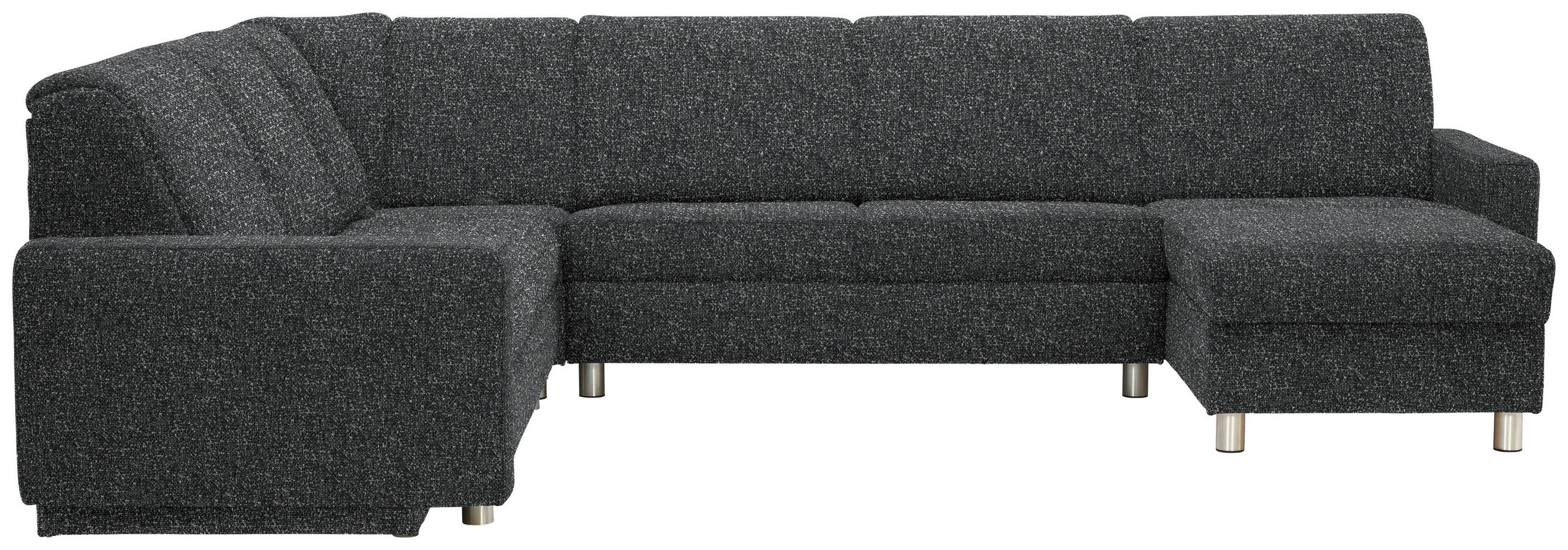 WOHNLANDSCHAFT  in Mikrovelours Anthrazit  - Anthrazit/Alufarben, KONVENTIONELL, Kunststoff/Textil (236/322/158cm) - Sedda