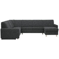 WOHNLANDSCHAFT  in Mikrovelours Anthrazit  - Anthrazit/Alufarben, KONVENTIONELL, Kunststoff/Textil (236/322/158cm) - Sedda