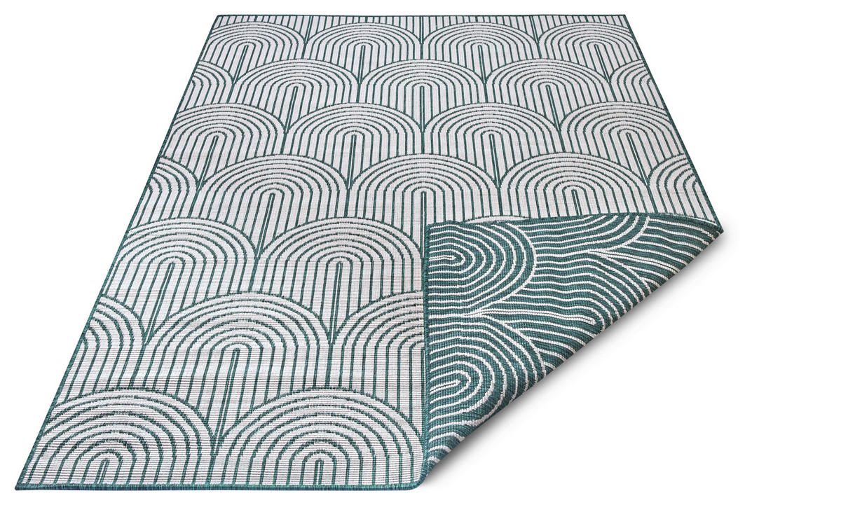OUTDOORTEPPICH 80/150 cm Pangli Grün, Weiß  - Weiß/Grün, Design, Kunststoff (80/150cm)