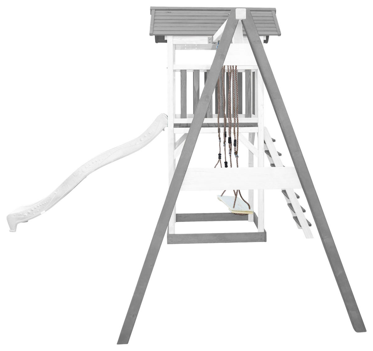 SPIELTURM 356,6/241,9/349 cm  - Weiß/Grau, KONVENTIONELL, Holz/Kunststoff (356,6/241,9/349cm) - Ambia Garden