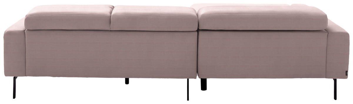 ECKSOFA Cord Rosa  - Schwarz/Rosa, Design, Textil/Metall (293/215-217cm) - Schöner Wohnen