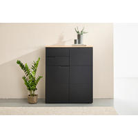 KOMODA, črna, barve hrasta  - črna/barve hrasta, Design, umetna masa/leseni material (100/119/40cm) - home24