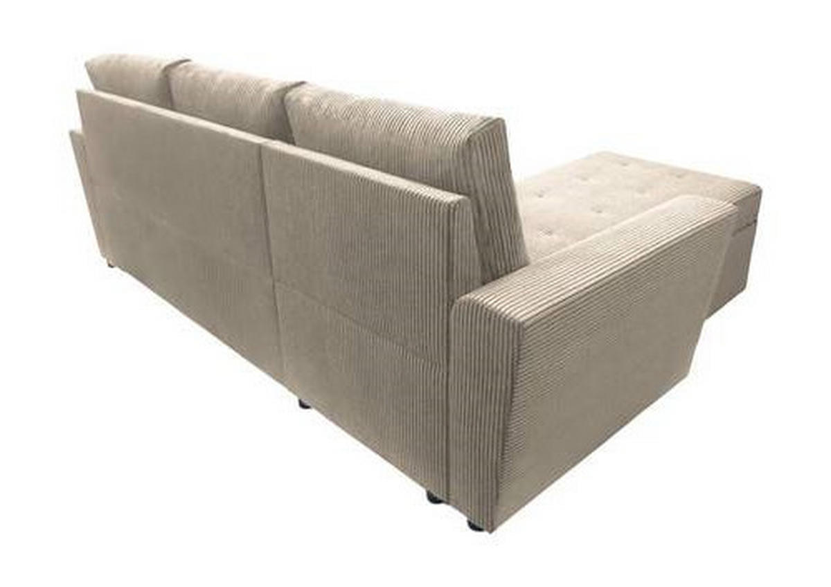 ECKSOFA in Cord Taupe  155/231 cm  - Taupe/Schwarz, Design, Kunststoff/Textil (155/231cm) - MID.YOU