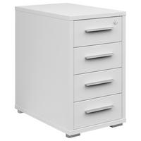 ANSTELLCONTAINER 43,8/75,5/80 cm  - Silberfarben/Weiß, KONVENTIONELL, Holzwerkstoff/Kunststoff (43,8/75,5/80cm) - Voleo