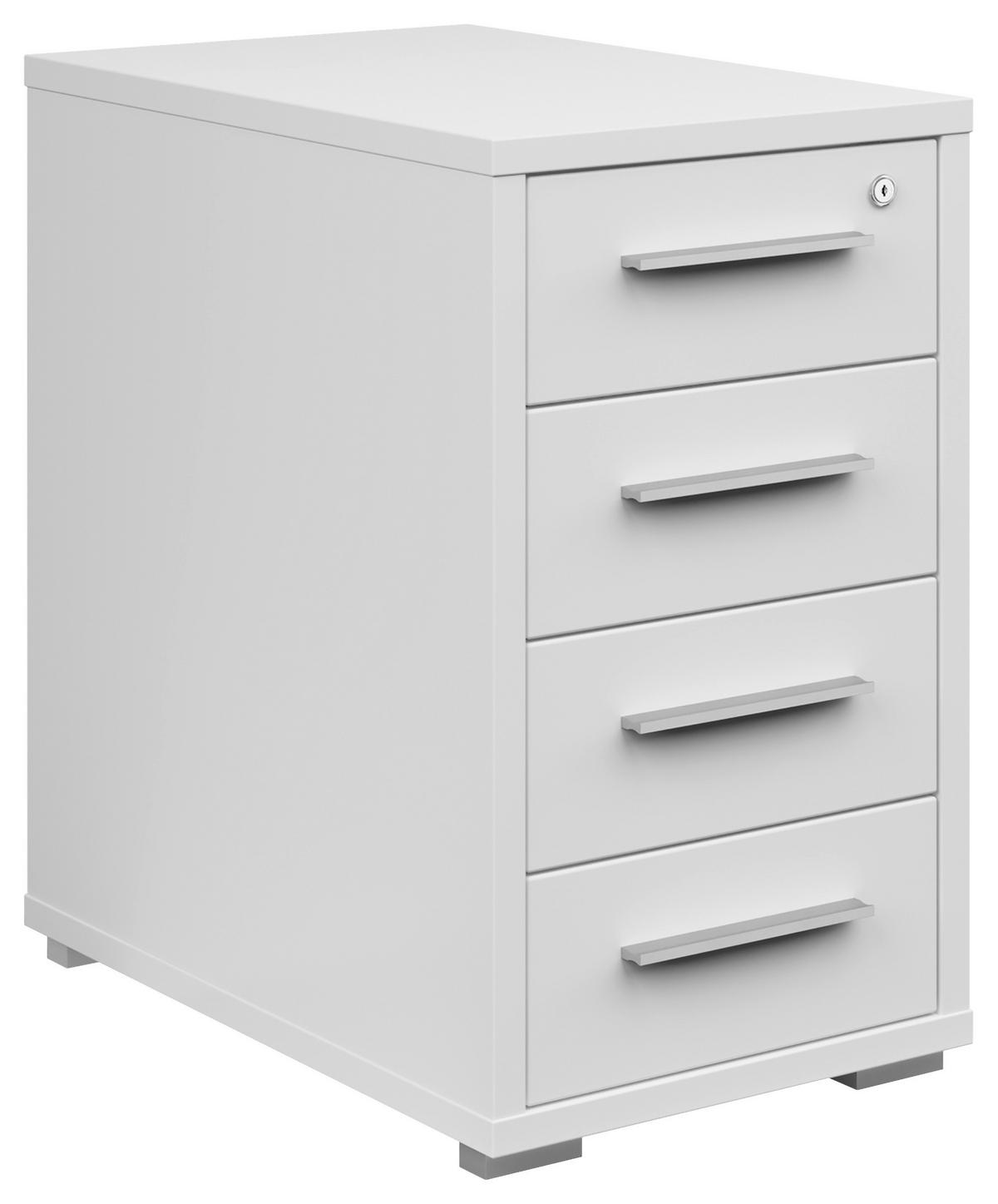 ANSTELLCONTAINER 43,8/75,5/80 cm  - Silberfarben/Weiß, KONVENTIONELL, Holzwerkstoff/Kunststoff (43,8/75,5/80cm) - Voleo