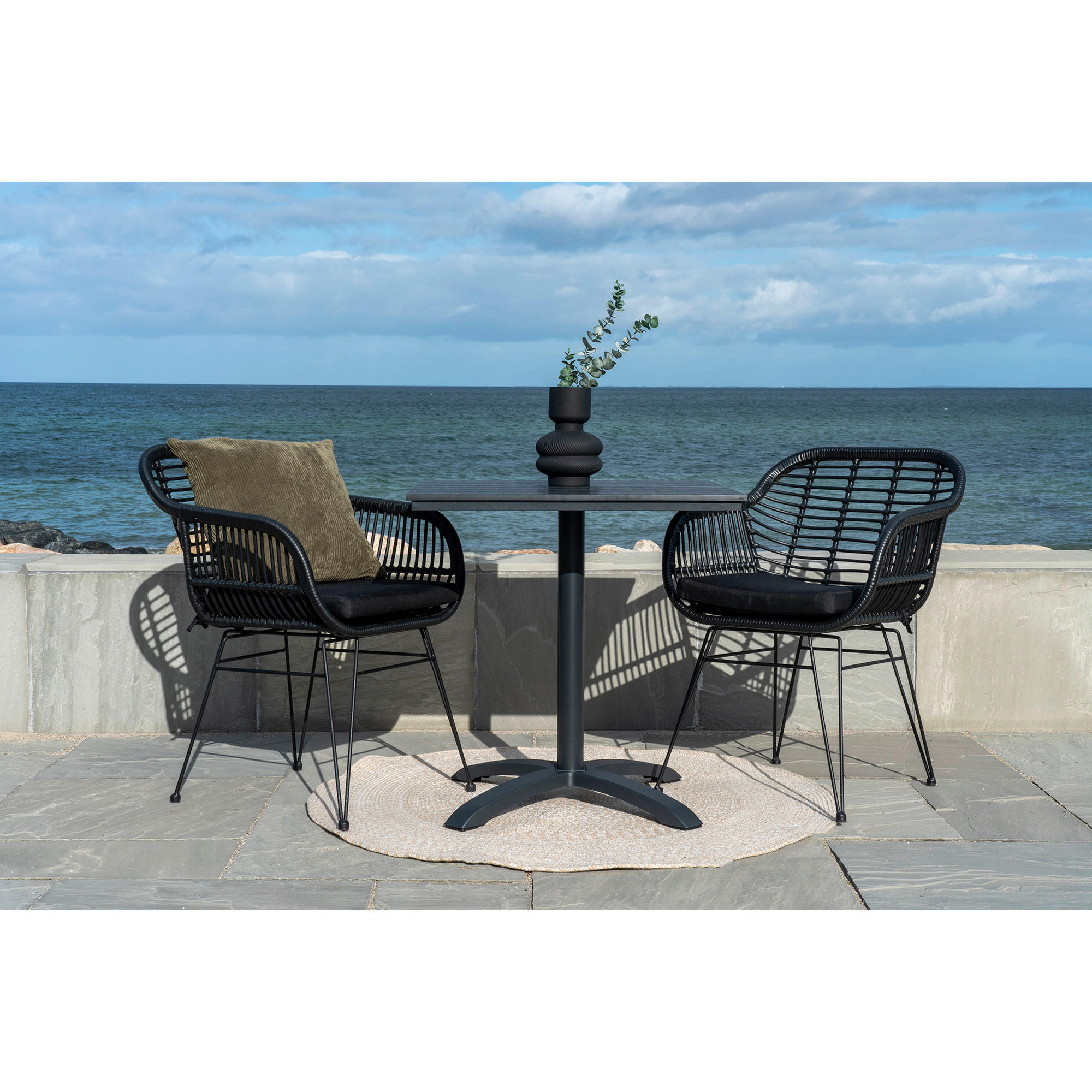 UTEBORD metall, plast nej  - grå/svart, Modern, metall/plast (70/72/70cm) - MID.YOU