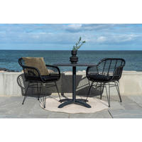UTEBORD metall, plast nej kvadratisk  - grå/svart, Modern, metall/plast (70/72/70cm) - MID.YOU