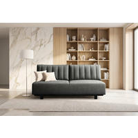 SCHLAFSOFA OLIVIO Velours Anthrazit  inkl. Bettkasten, Schlaffunktion  - Anthrazit/Schwarz, Basics, Holz/Textil (200/90/95cm) - Livetastic