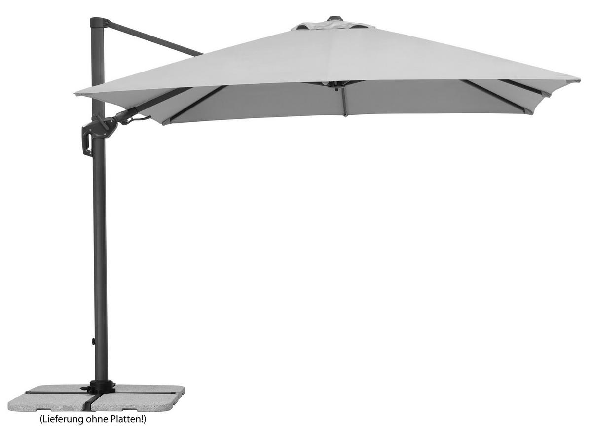 AMPELSCHIRM 300 cm Hellgrau  - Anthrazit/Hellgrau, Basics, Textil/Metall (358/263/300cm) - Schneider