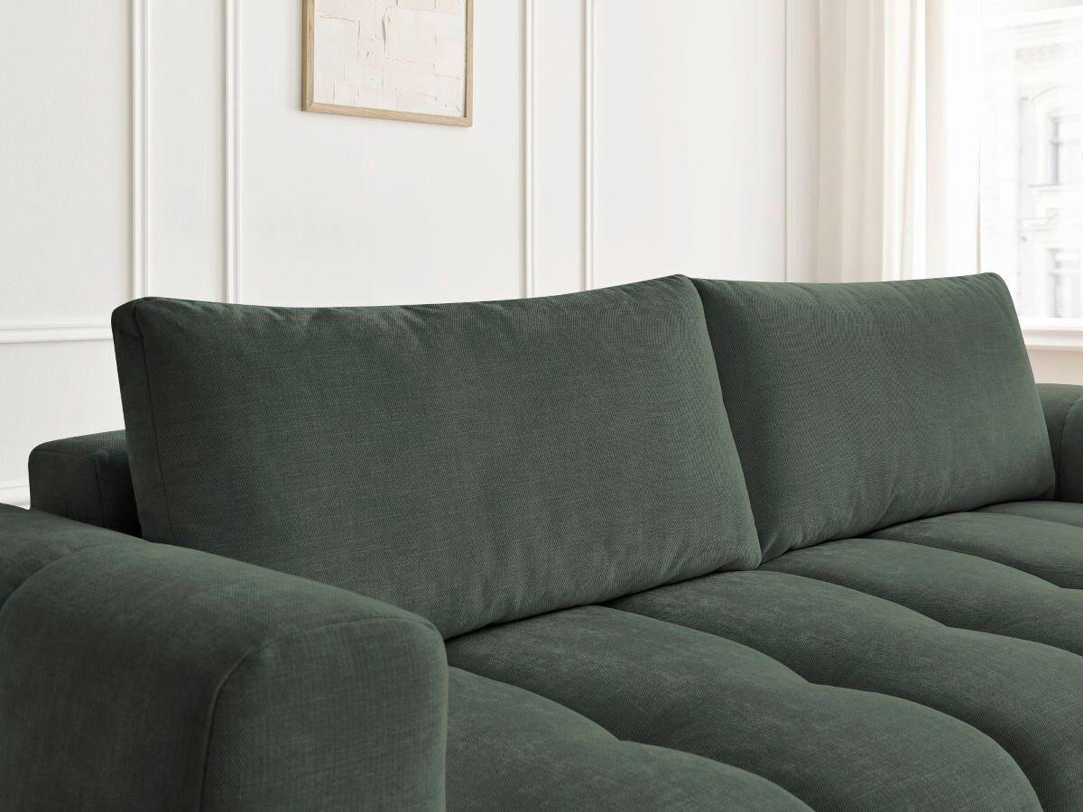 SCHLAFSOFA FUJI Leinenoptik Grün  inkl.  - Schwarz/Grün, MODERN, Kunststoff/Textil (251/113/88cm)