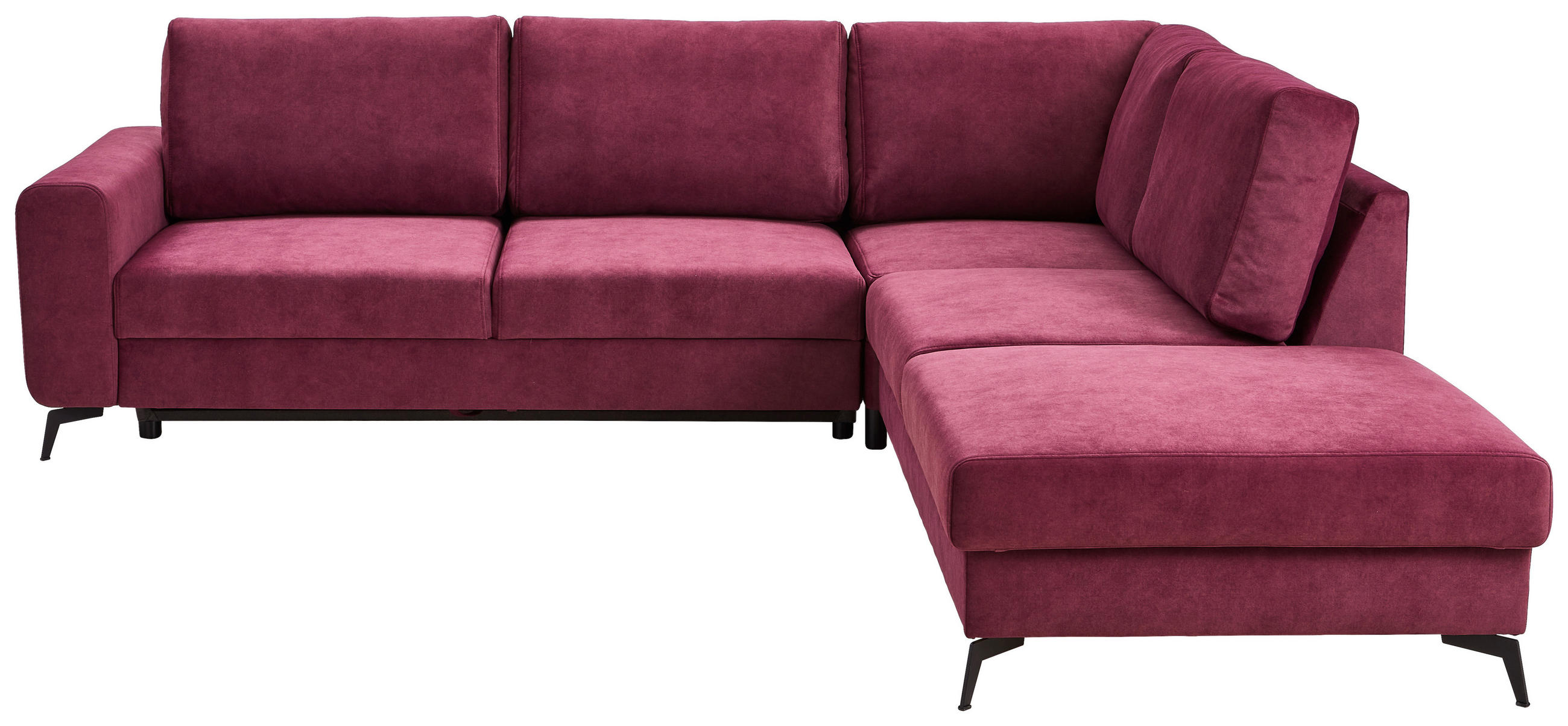HÖRNSOFFA i chenille bordeaux  - bordeaux/svart, Klassisk, metall/textil (275/257cm) - MID.YOU
