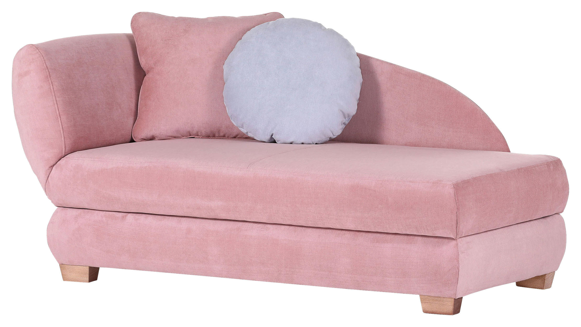 RÉCAMIERE Altrosa Mikrofaser  - Eichefarben/Altrosa, LIFESTYLE, Holz/Textil (88/85/176cm) - Xora