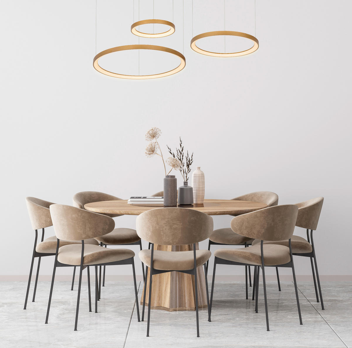 LED-PENDELLEUCHTE 78/78/200 cm    - Messingfarben, Design, Kunststoff (78/78/200cm) - Lucide