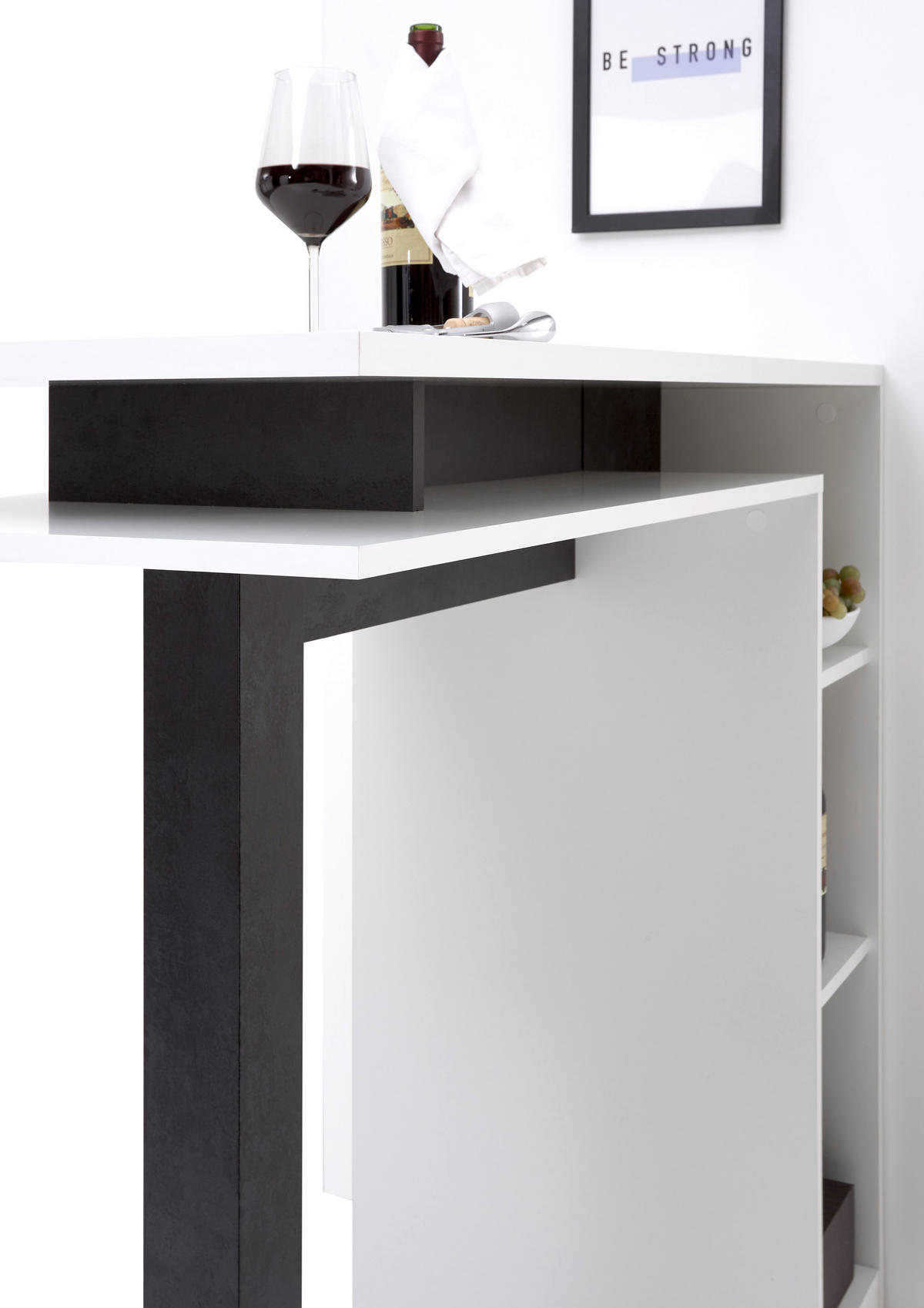 BARSKA MIZA  - siva/bela, Moderno, leseni material (108/50/103cm) - Livetastic
