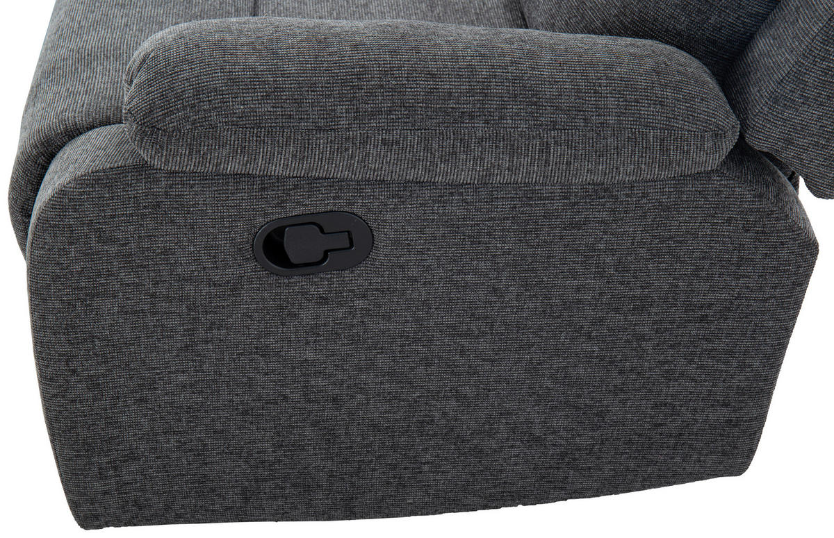 SITZGARNITUR VERONA Leinenoptik Dunkelgrau  - Dunkelgrau/Schwarz, Design, Kunststoff/Textil (84,5/133,5/100,5/92cm) - Livetastic