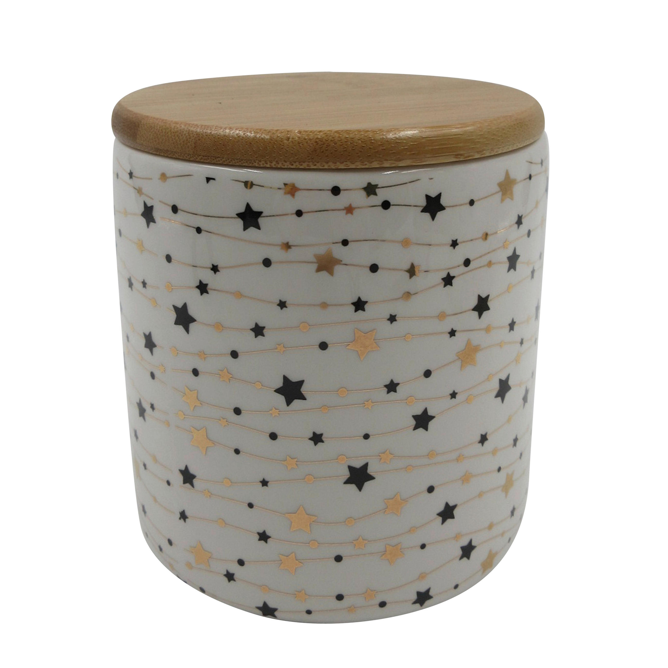KEKSDOSE 0,4 L  - Multicolor/Naturfarben, Trend, Keramik/Holz (11,5/12,5cm) - X-Mas