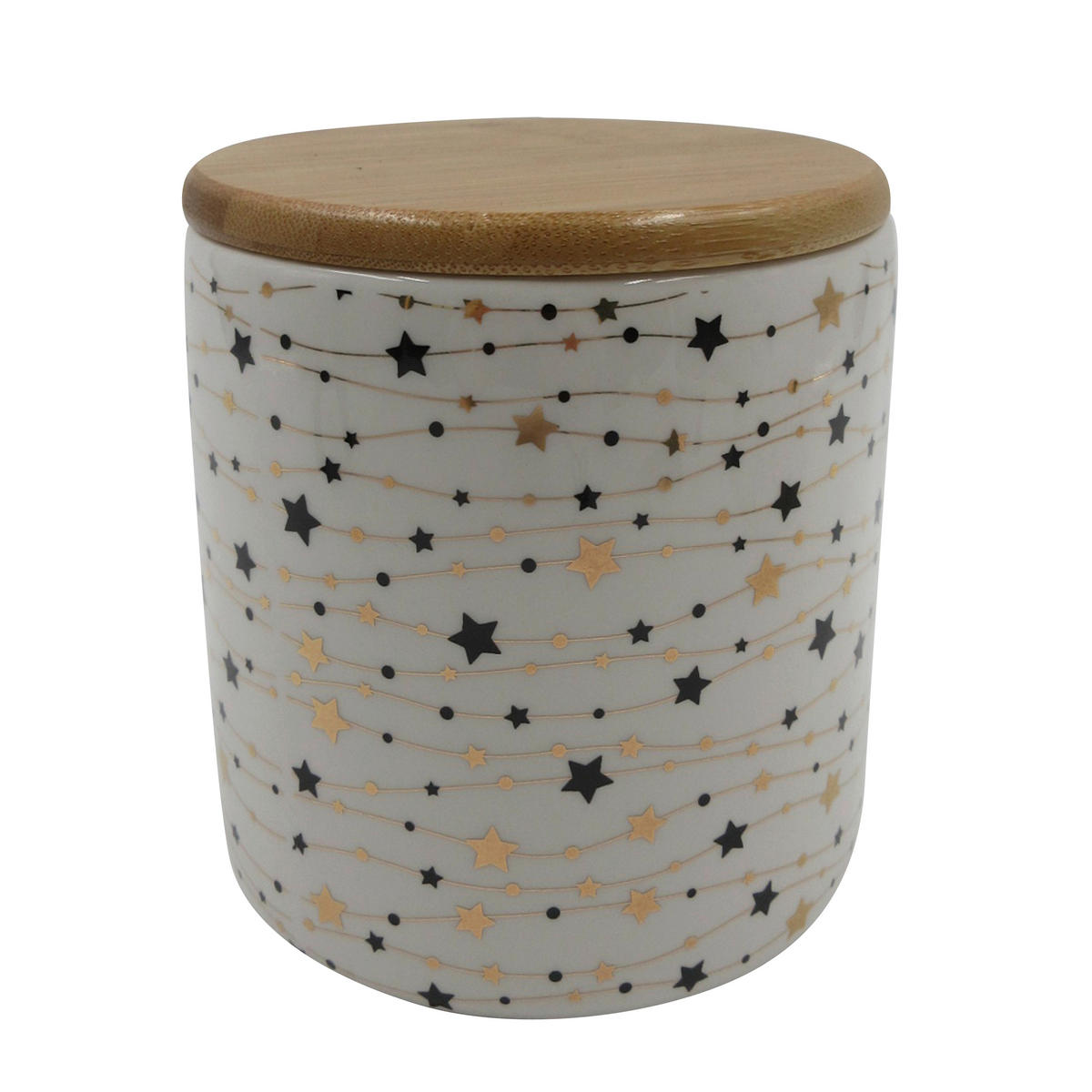 KEKSDOSE 0,4 L  - Multicolor/Naturfarben, Trend, Keramik/Holz (11,5/12,5cm) - X-Mas