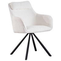 ARMLEHNSTUHL  in Eisen Bouclé  - Schwarz/Weiß, MODERN, Holz/Textil (59/88/64cm) - MID.YOU