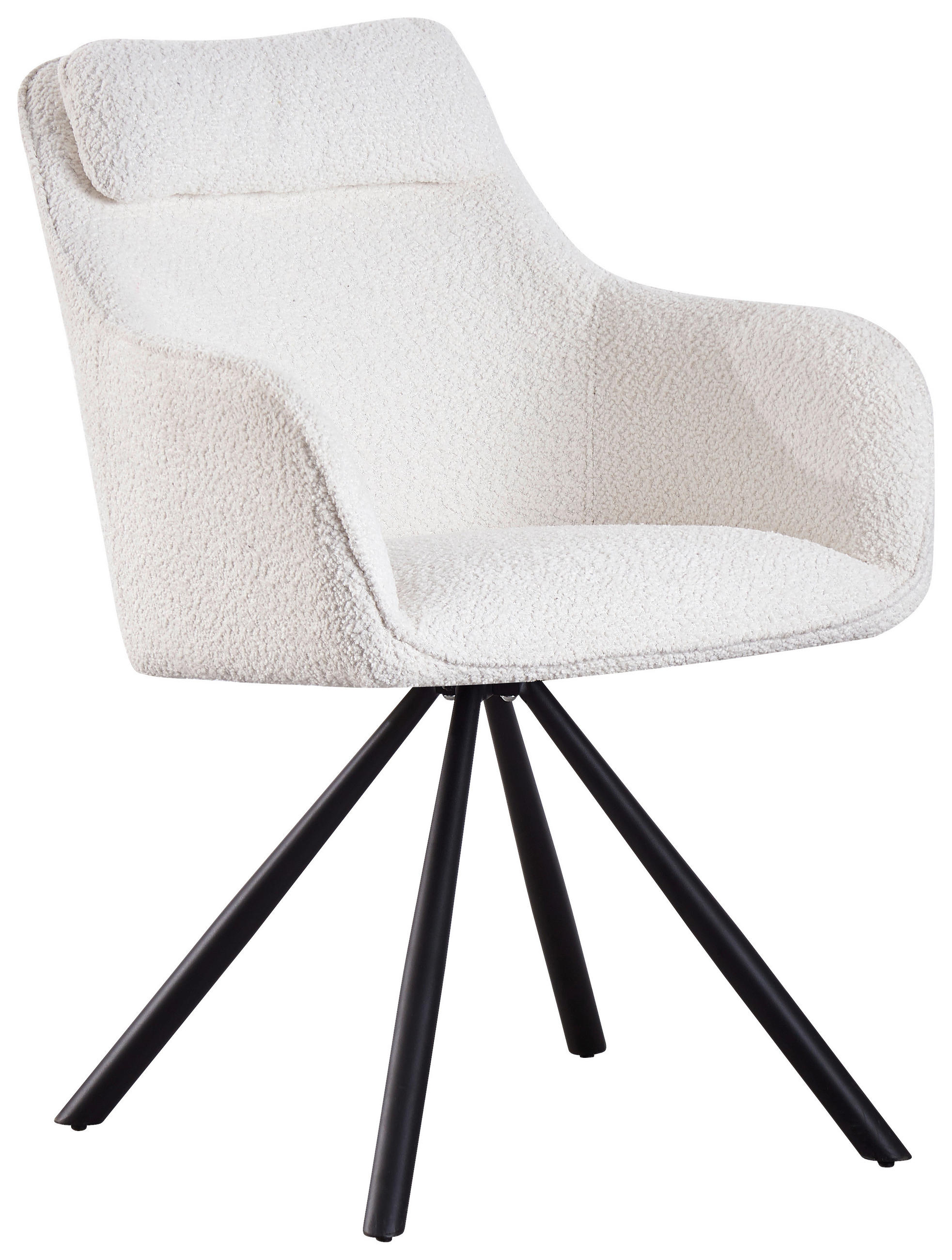 Scaun Cu Brațe din lemn, metal, textil, alb