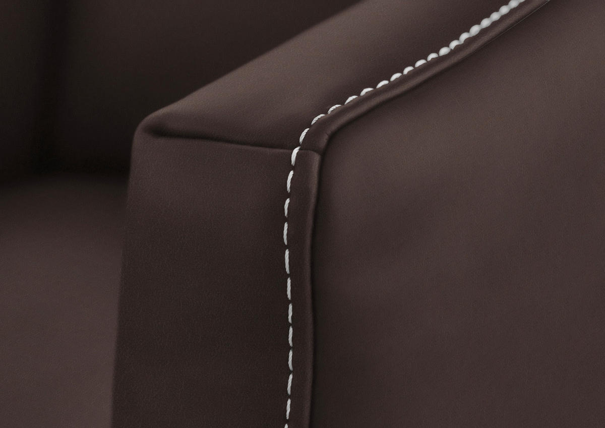 2-SITZER-SOFA  in Echtleder Dunkelbraun   - Eichefarben/Dunkelbraun, Natur, Leder/Holz (207/86/87cm) - Valnatura