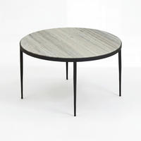 COUCHTISCH WL7.461 70/70/42 cm rund Weiß  - Schwarz/Weiß, Design, Stein/Metall (70/70/42cm) - MID.YOU