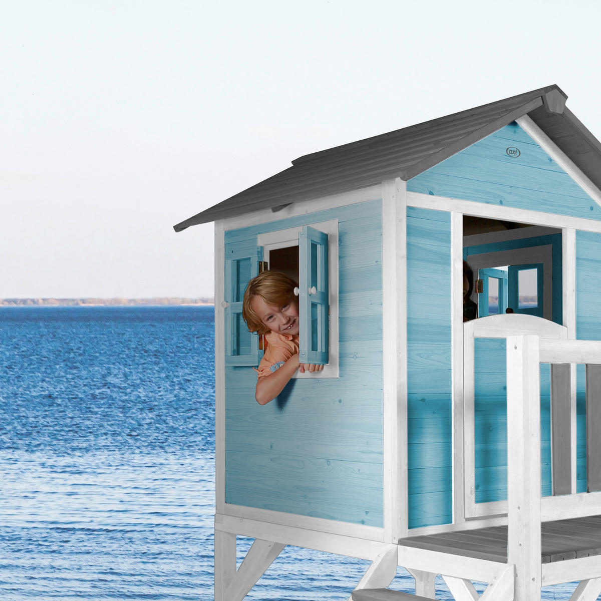 SPIELHAUS 240/189/167 cm  - Blau/Lila, KONVENTIONELL, Holz/Kunststoff (240/189/167cm) - Ambia Garden