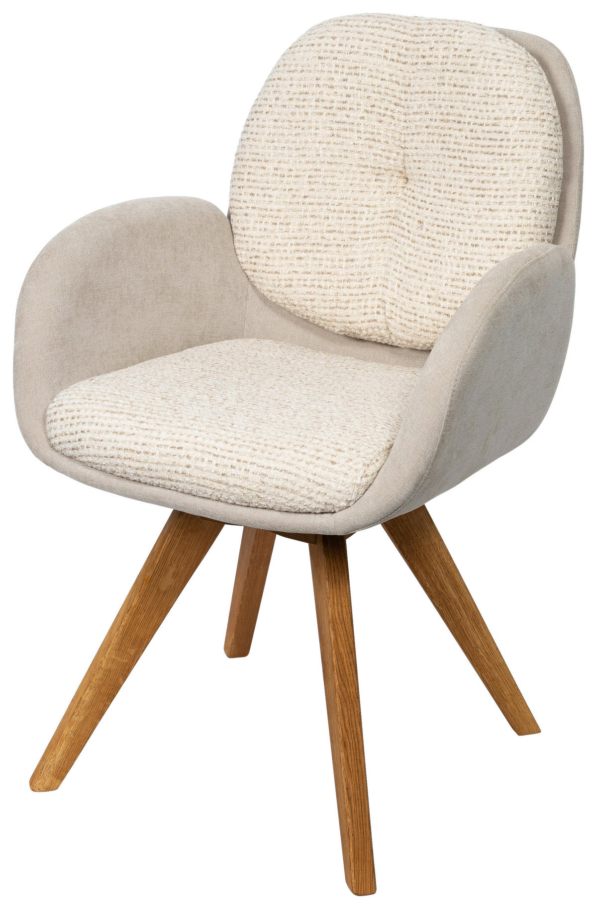 ARMLEHNSTUHL  in Webstoff  - Eichefarben/Beige, Design, Holz/Textil (59/90/64cm) - Linea Natura
