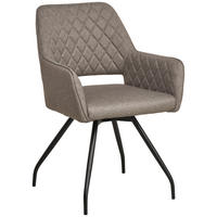 ARMLEHNSTUHL  in Eisen Leinenoptik  - Hellbraun/Schwarz, KONVENTIONELL, Holz/Textil (57/85.5/60cm) - MID.YOU