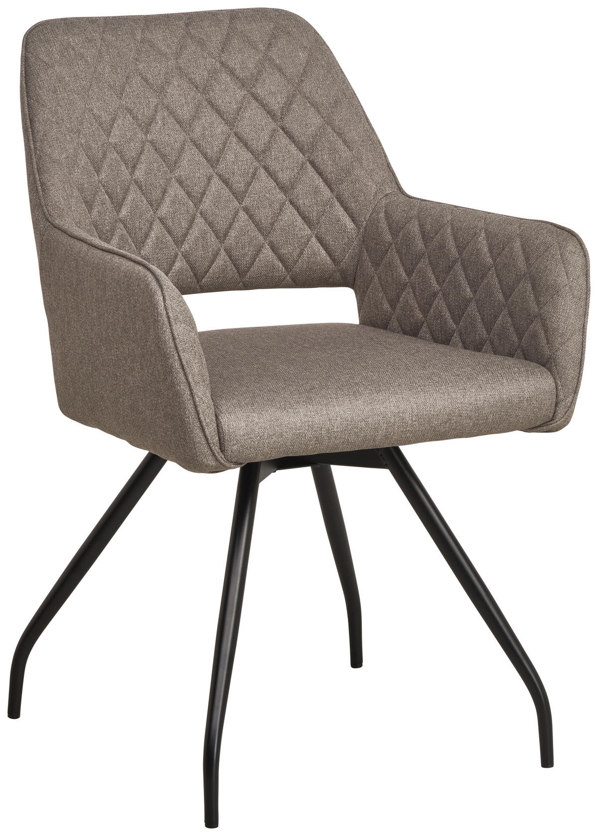 ARMLEHNSTUHL  in Eisen Leinenoptik  - Hellbraun/Schwarz, KONVENTIONELL, Holz/Textil (57/85.5/60cm) - MID.YOU