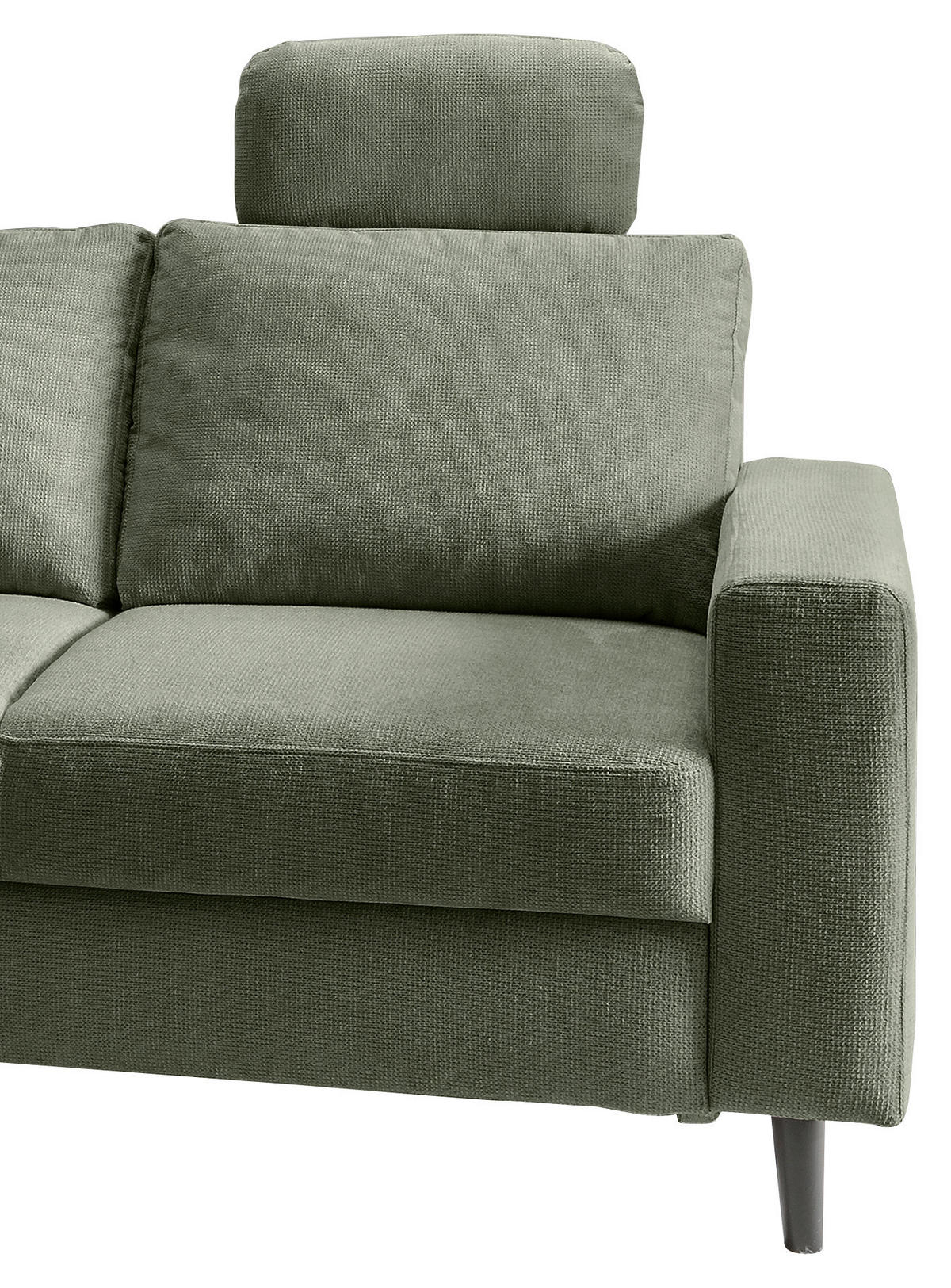 ECKSCHLAFSOFA Dunkelgrün Chenille  - Dunkelgrün/Schwarz, MODERN, Holz/Textil (200/242cm) - Livetastic