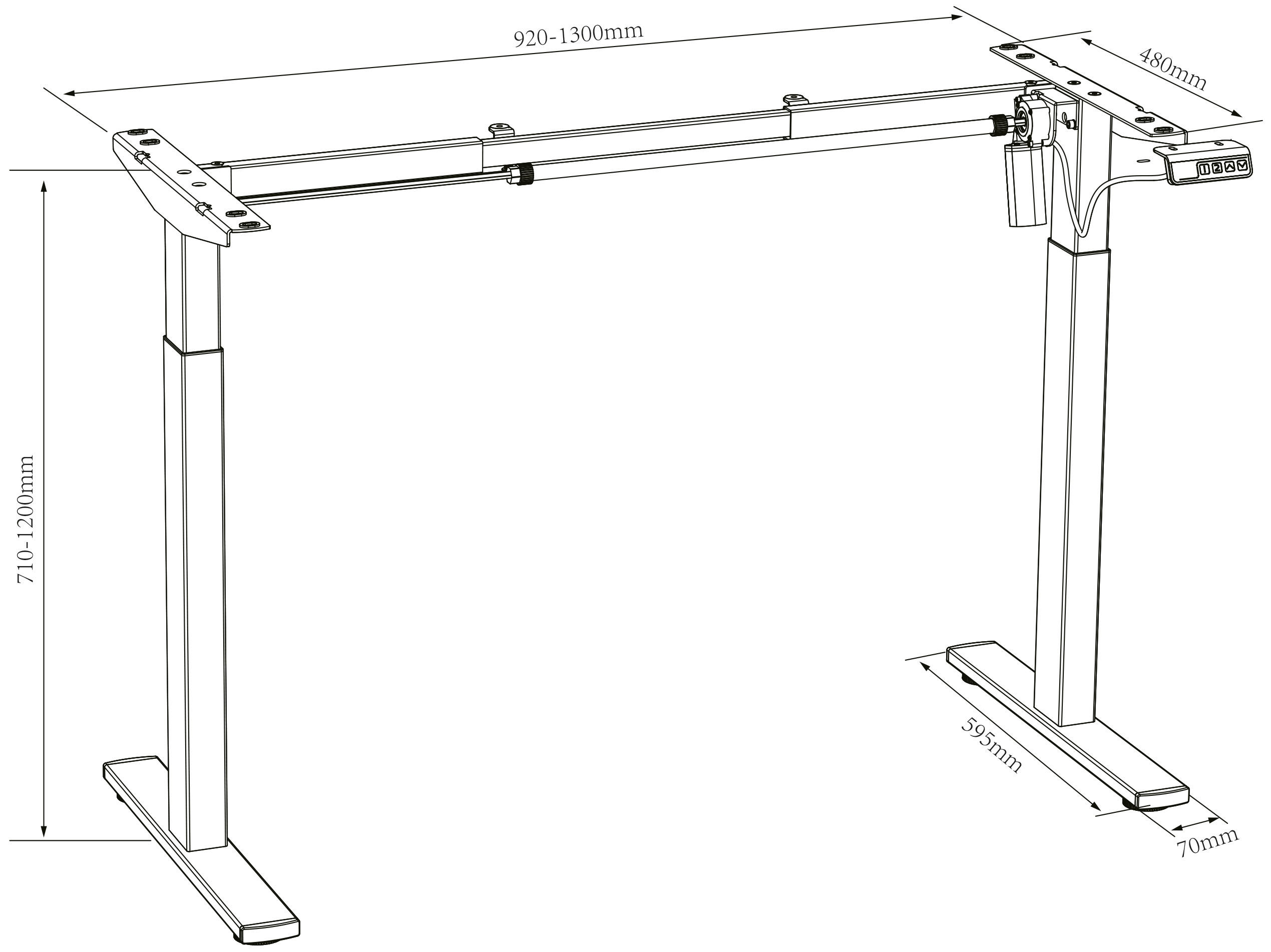 SCHREIBTISCH höhenverstellbar  - Anthrazit/Silberfarben, Design, Holzwerkstoff/Metall (140/71/80cm) - MID.YOU