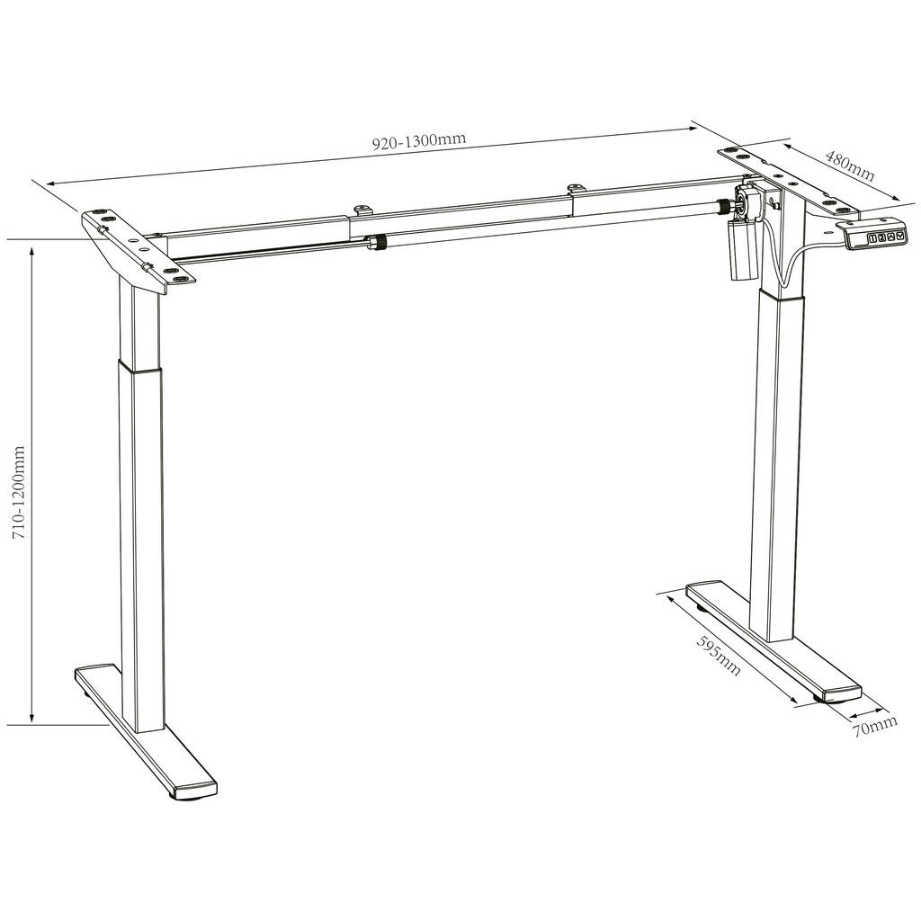 Thumbnail - Mid.you Schreibtisch, Anthrazit, Silber, Metall, Holzwerkstoff, rechteckig, 140x71x80 cm, höhenverstellbar, Arbeitszimme...
