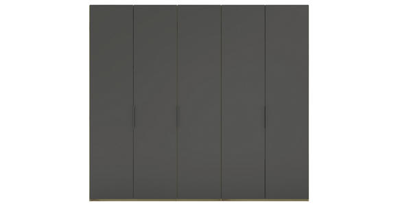 DREHTÜRENSCHRANK 250/223/62 cm 5-türig Anthrazit, Eiche Artisan - Anthrazit/Schwarz, KONVENTIONELL, Holzwerkstoff/Metall (250/223/62cm) - Novel