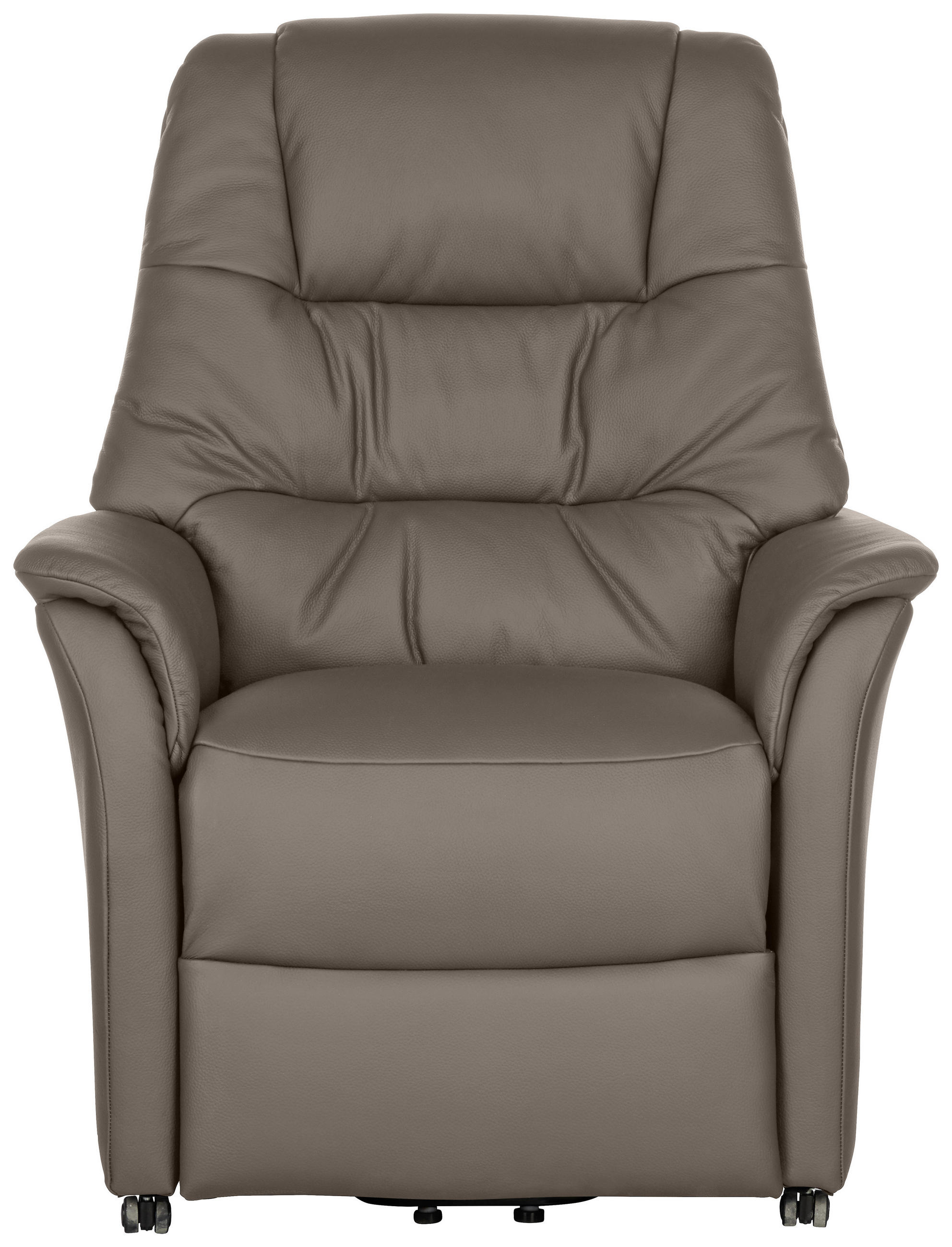 FERNSEHSESSEL Echtleder Grau - Grau, KONVENTIONELL, Leder (88/114/88cm) - Welnova
