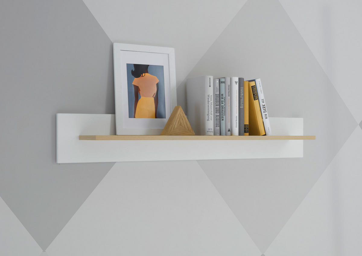 WANDBOARD Eichefarben, Weiß  - Eichefarben/Weiß, Design, Holzwerkstoff (107/20/17cm) - MID.YOU