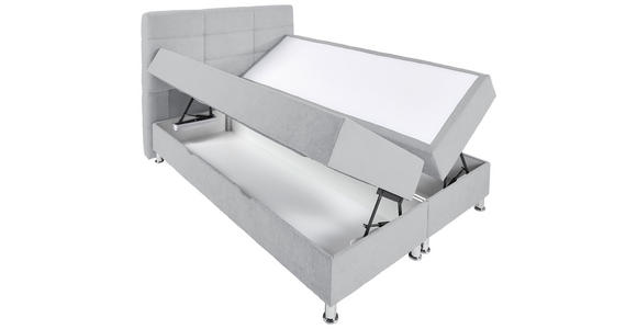 BOXBETT 140/200 cm  in Greige  - Chromfarben/Greige, KONVENTIONELL, Textil/Metall (140/200cm) - Carryhome