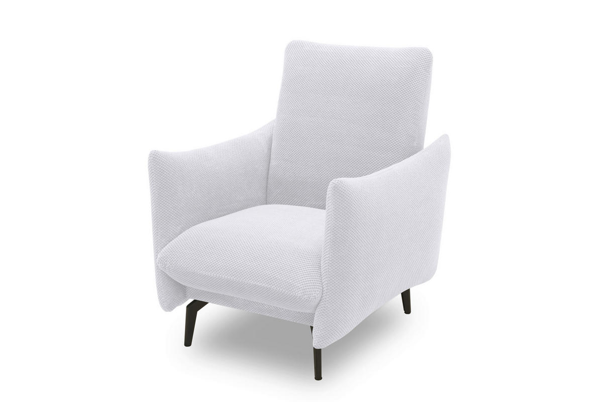 SESSEL Mikrofaser Silberfarben    - Silberfarben/Schwarz, Design, Textil/Metall (85/102/95cm) - MID.YOU