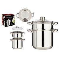 LONEC    kovina   - barve nerjavečega jekla, Basics, kovina/steklo (28.5/29.5/21.5cm)