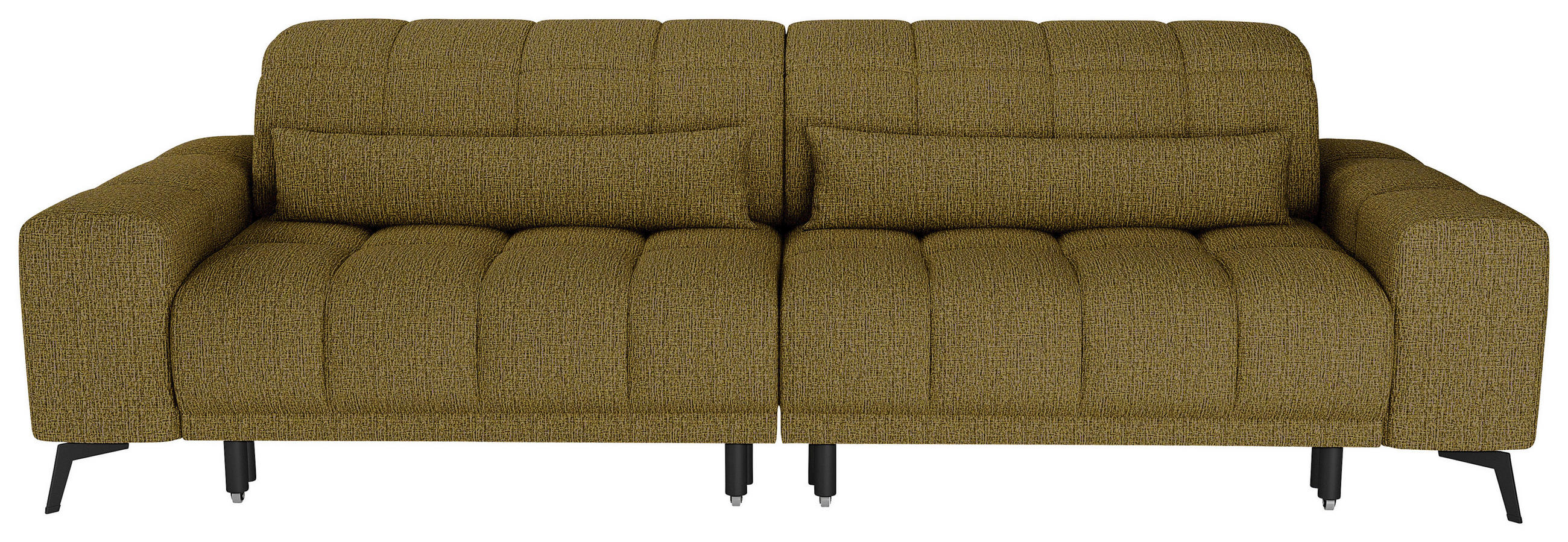 BIGSOFA Chenille Olivgrün  - Schwarz/Olivgrün, MODERN, Textil/Metall (300/112/121cm) - Xora