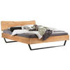 BETT 140/200 cm  in Anthrazit, Buchefarben  - Anthrazit/Buchefarben, Design, Holz/Metall (140/200cm) - Hasena