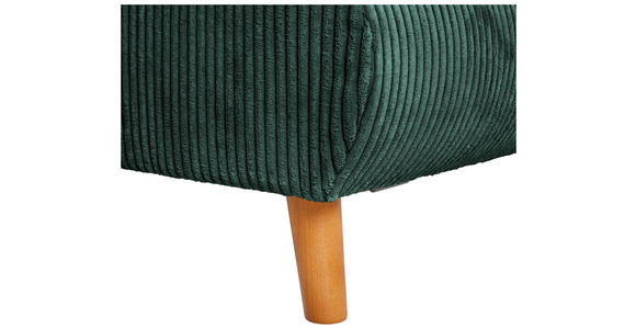 ECKSOFA Dunkelgrün Cord - Dunkelgrün/Eichefarben, KONVENTIONELL, Holz/Textil (162/284cm) - Carryhome