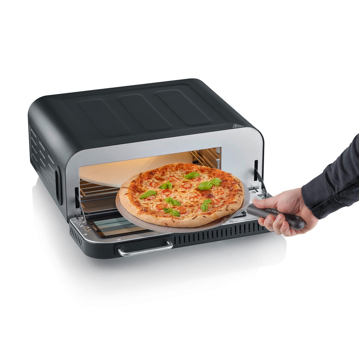 PIZZAOFEN  - Schwarz, Basics, Metall (44/21/51cm) - Severin