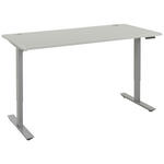SCHREIBTISCH höhenverstellbar, in verschiedenen Holz-Dekoren erhältlich, Memoryschalter  - Platinfarben, KONVENTIONELL, Holzwerkstoff/Metall (175/80/72,5-123cm) - Voleo