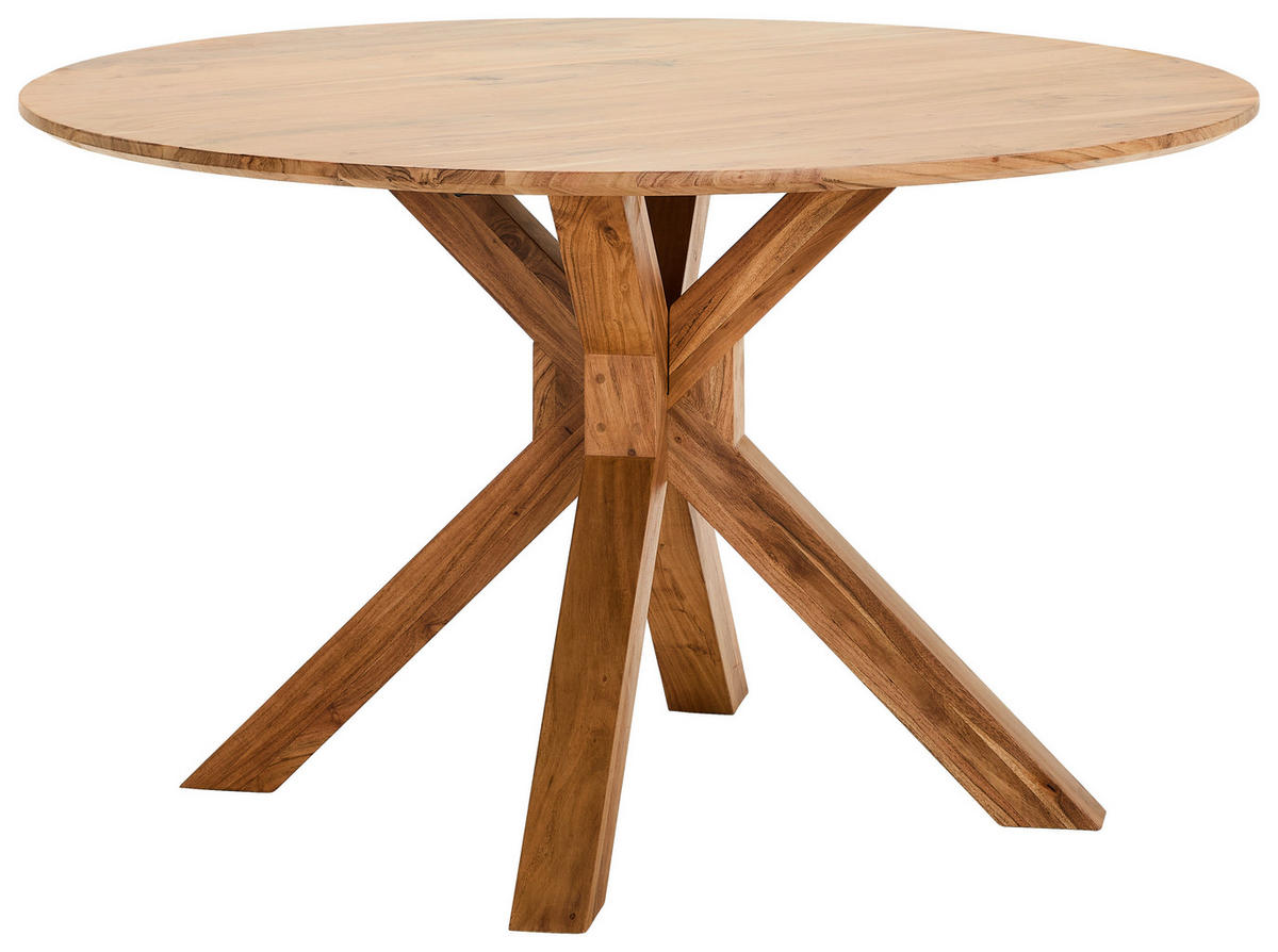 ESSTISCH in Holz 130/130/76 cm Akaziefarben von LANDSCAPE