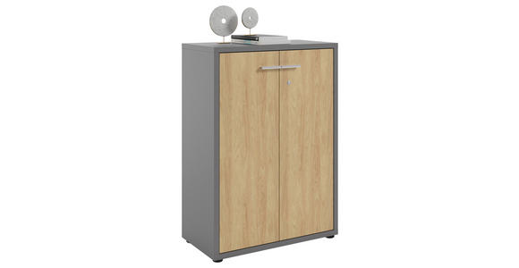 KOMMODE Texas  in 78,1/110/40 cm  - Dunkelgrau/Alufarben, MODERN, Holzwerkstoff/Kunststoff (78,1/110/40cm) - Novel