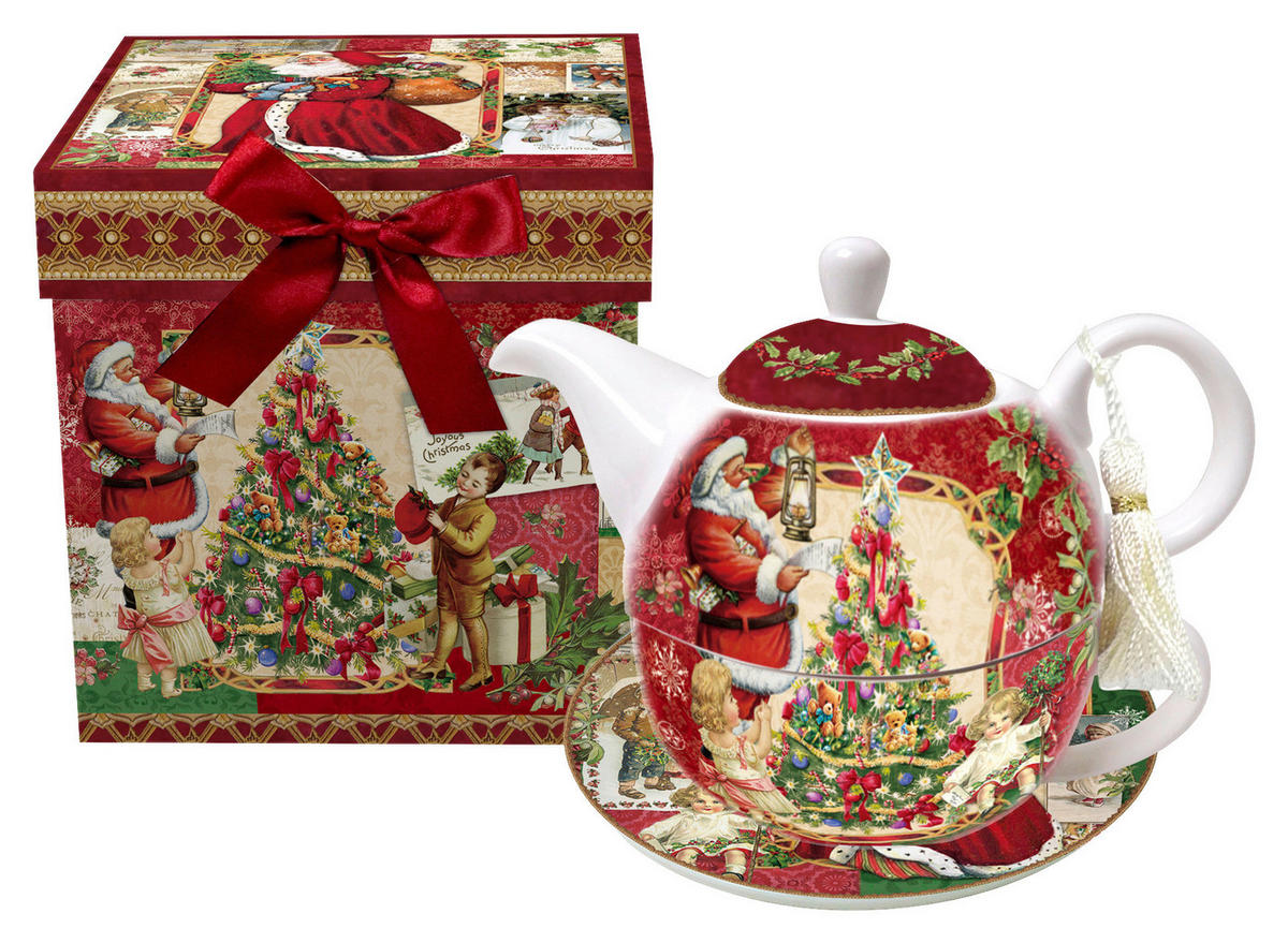 ČAJOVÁ SOUPRAVA PRO JEDNOHO 490 ml - vícebarevná, Trend, keramika (17/14cm) - X-Mas