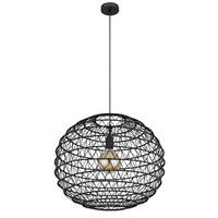 HÄNGELEUCHTE 59/120 cm  - Schwarz, Natur, Papier/Kunststoff (59/120cm) - Globo