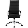 DREHSTUHL Schwarz, Chromfarben  - Chromfarben/Schwarz, KONVENTIONELL, Leder/Kunststoff (63,5/103/112.5/55,5cm) - Venda
